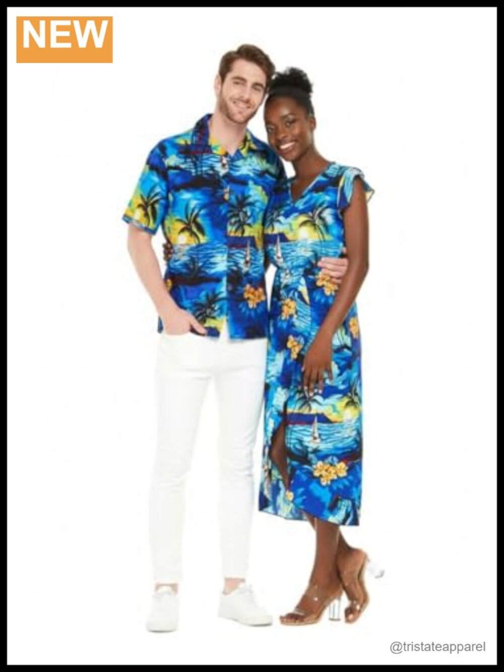Womens Wrap Ruffle Dress 100% Rayon Midi Hawaiian Tropical